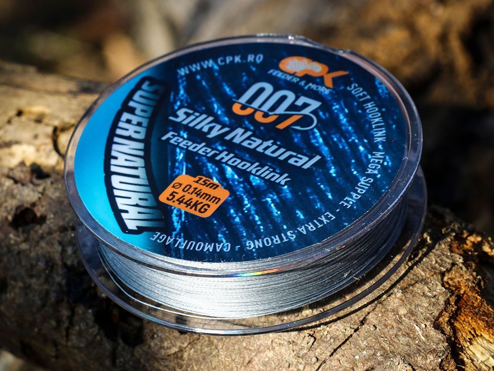 CPK SILKY NATURAL Feeder Hooklink 0.14 MM/ 5.44 KG GREY