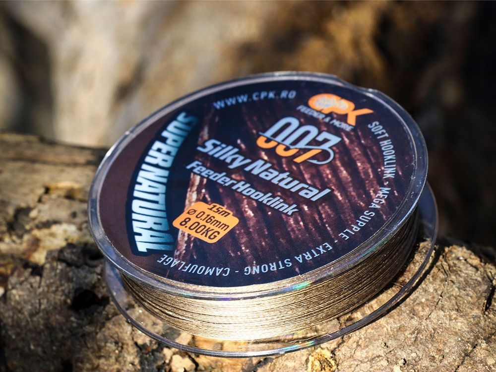 CPK SILKY NATURAL Feeder Hooklink 0.16 MM/ 8 KG BROWN