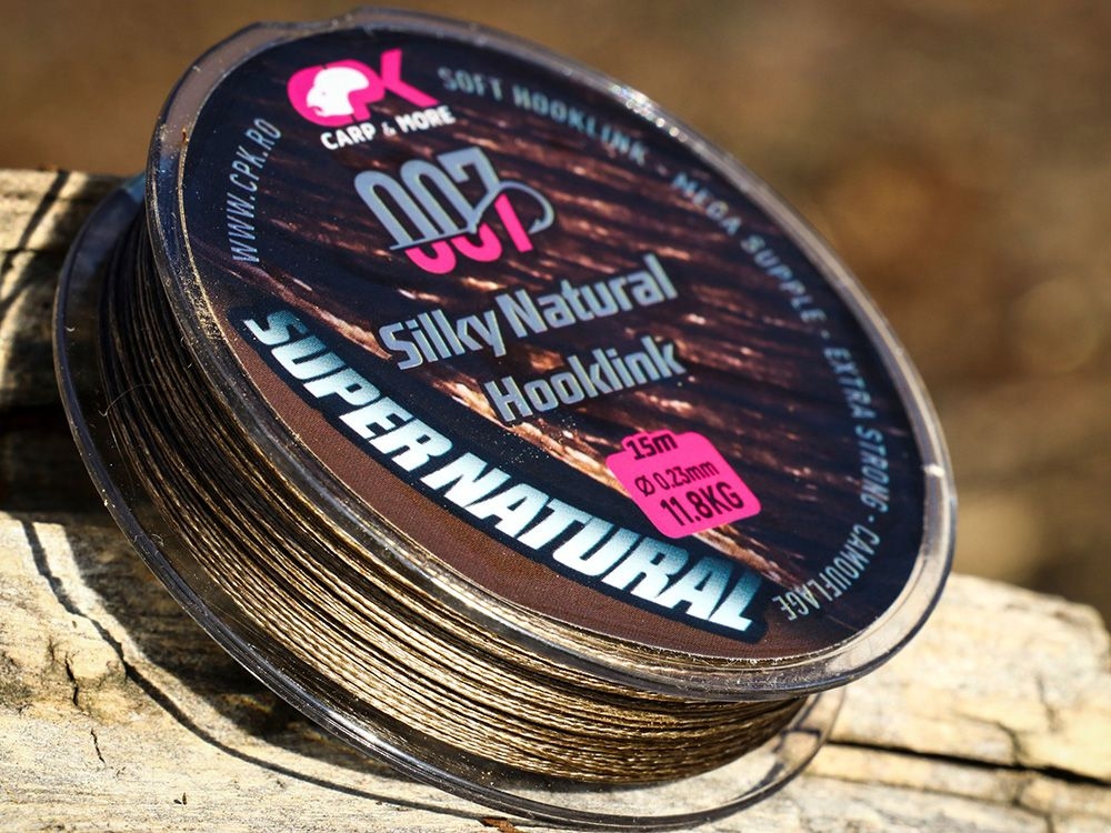 CPK SILKY NATURAL Hooklink 0.20 MM 22 Lb/ 9.9 Kg BROWN