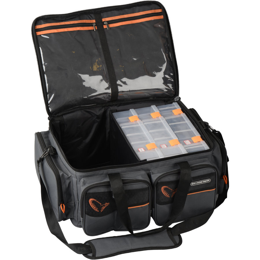 Geanta Savage Gear XL, husa impermeabila + 3 cutii